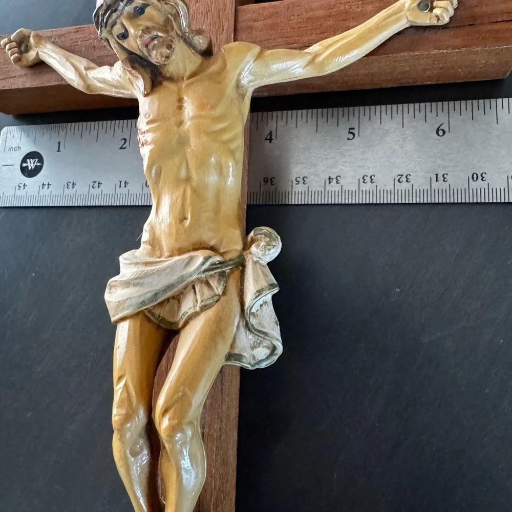 Vintage Fontanini Wall Crucifix Wood Cross Genuine Fontanini Corpus 12” Vtg Jesu - Picture 8 of 13